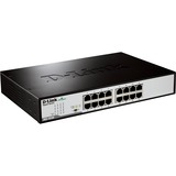 D-Link DGS-1016D/E netværksswitch Ikke administreret Sort, Metallic Sort, Ikke administreret, Fuld duplex, Stativ-montering