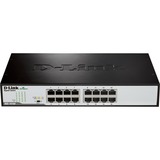 D-Link DGS-1016D/E netværksswitch Ikke administreret Sort, Metallic Sort, Ikke administreret, Fuld duplex, Stativ-montering