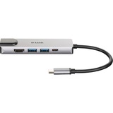 D-Link DUB-M520 dockingstation Ledningsført Thunderbolt 3 Aluminium, Sort, USB hub Sølv, Ledningsført, Thunderbolt 3, 60 W, 10,100,1000 Mbit/s, IEEE 802.3, IEEE 802.3ab, IEEE 802.3az, IEEE 802.3u, IEEE 802.3x, Aluminium, Sort