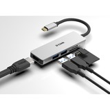 D-Link DUB-M530 dockingstation Ledningsført USB 3.2 Gen 1 (3.1 Gen 1) Type-C Aluminium, Sort, USB hub Sølv, Ledningsført, USB 3.2 Gen 1 (3.1 Gen 1) Type-C, Aluminium, Sort, MicroSD (TransFlash), SD, SDHC, SDXC, 5 Gbit/sek., 4K Ultra HD