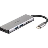 D-Link DUB-M530 dockingstation Ledningsført USB 3.2 Gen 1 (3.1 Gen 1) Type-C Aluminium, USB hub Sølv, Ledningsført, USB 3.2 Gen 1 (3.1 Gen 1) Type-C, Aluminium, MicroSD (TransFlash), SD, SDHC, SDXC, 5 Gbit/sek., 4K Ultra HD
