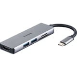 D-Link DUB-M530 dockingstation Ledningsført USB 3.2 Gen 1 (3.1 Gen 1) Type-C Aluminium, USB hub Sølv, Ledningsført, USB 3.2 Gen 1 (3.1 Gen 1) Type-C, Aluminium, MicroSD (TransFlash), SD, SDHC, SDXC, 5 Gbit/sek., 4K Ultra HD