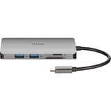 D-Link DUB-M810 dockingstation Ledningsført USB 3.2 Gen 1 (3.1 Gen 1) Type-C Aluminium, Docking station grå, Ledningsført, USB 3.2 Gen 1 (3.1 Gen 1) Type-C, 100 W, IEEE 802.3, IEEE 802.3ab, IEEE 802.3u, IEEE 802.3x, Aluminium, MicroSD (TransFlash), SD, SDHC, SDXC