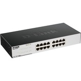 D-Link GO-SW-16G Ikke administreret L2 Gigabit Ethernet (10/100/1000) 1U Sort, Switch Sort, Ikke administreret, L2, Gigabit Ethernet (10/100/1000), Fuld duplex, Stativ-montering, 1U