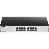 D-Link GO-SW-16G Ikke administreret L2 Gigabit Ethernet (10/100/1000) 1U Sort, Switch Sort, Ikke administreret, L2, Gigabit Ethernet (10/100/1000), Fuld duplex, Stativ-montering, 1U