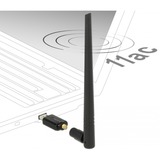 DeLOCK 12535 netværkskort RF trådløst, Antenne Sort, Trådløs, USB, RF trådløst, Wi-Fi 5 (802.11ac), Sort