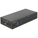 DeLOCK 63309 interface hub USB 3.2 Gen 1 (3.1 Gen 1) Type-B 5000 Mbit/s Sort, USB hub Sort, USB 3.2 Gen 1 (3.1 Gen 1) Type-B, USB 3.2 Gen 1 (3.1 Gen 1) Type-A, 5000 Mbit/s, Sort, Metal, DC