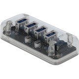 DeLOCK 64087 interface hub USB 3.2 Gen 1 (3.1 Gen 1) Micro-B 5000 Mbit/s Transparent, USB hub gennemsigtig, USB 3.2 Gen 1 (3.1 Gen 1) Micro-B, USB 3.2 Gen 1 (3.1 Gen 1) Type-A, 5000 Mbit/s, Transparent, 35 mm, 80 mm