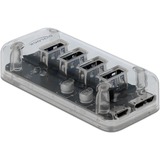 DeLOCK 64087 interface hub USB 3.2 Gen 1 (3.1 Gen 1) Micro-B 5000 Mbit/s Transparent, USB hub gennemsigtig, USB 3.2 Gen 1 (3.1 Gen 1) Micro-B, USB 3.2 Gen 1 (3.1 Gen 1) Type-A, 5000 Mbit/s, Transparent, 35 mm, 80 mm