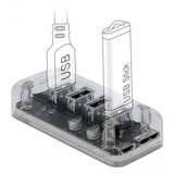 DeLOCK 64087 interface hub USB 3.2 Gen 1 (3.1 Gen 1) Micro-B 5000 Mbit/s Transparent, USB hub gennemsigtig, USB 3.2 Gen 1 (3.1 Gen 1) Micro-B, USB 3.2 Gen 1 (3.1 Gen 1) Type-A, 5000 Mbit/s, Transparent, 35 mm, 80 mm