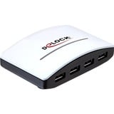 DeLOCK USB 3.0 External HUB 4 Port 5000 Mbit/s Sort, Hvid, USB hub Hvid/Sort, 5000 Mbit/s, Sort, Hvid, 5 V, 4 A, Windows 2000/XP/XP-64/Vista/Vista-64/7/7-64, Linux ex 2.6.31, Mac ex 10.5, USB 3.2 Gen 1 (3.1 Gen 1), Detail