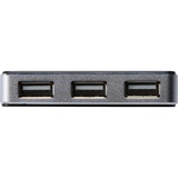 Digitus DA-70220 interface hub USB 2.0 Mini-B 480 Mbit/s Sort, Sølv, USB hub Sort/Sølv, USB 2.0 Mini-B, USB 2.0, 480 Mbit/s, Sort, Sølv, 0,66 m, Kina