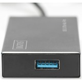 Digitus DA-70240-1 interface hub USB 3.2 Gen 1 (3.1 Gen 1) Type-A 5000 Mbit/s Sort, USB hub USB 3.2 Gen 1 (3.1 Gen 1) Type-A, USB 3.2 Gen 1 (3.1 Gen 1) Type-A, 5000 Mbit/s, Sort, Aluminium, 1,2 m