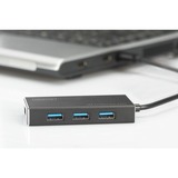 Digitus DA-70240-1 interface hub USB 3.2 Gen 1 (3.1 Gen 1) Type-A 5000 Mbit/s Sort, USB hub USB 3.2 Gen 1 (3.1 Gen 1) Type-A, USB 3.2 Gen 1 (3.1 Gen 1) Type-A, 5000 Mbit/s, Sort, Aluminium, 1,2 m
