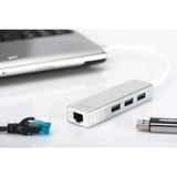 Digitus DA-70250-1 interface hub USB 3.2 Gen 1 (3.1 Gen 1) Type-A 1000 Mbit/s Sølv, Hvid, USB hub Hvid, USB 3.2 Gen 1 (3.1 Gen 1) Type-A, USB 3.2 Gen 1 (3.1 Gen 1) Type-A, 1000 Mbit/s, Sølv, Hvid, Aluminium, 0,2 m