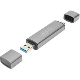 Digitus DA-70886 kortlæser USB 3.2 Gen 1 (3.1 Gen 1) Type-A/Type-C Aluminium grå, MicroSD (TransFlash), SD, Aluminium, 5000 Mbit/s, Aluminium, CE, USB 3.2 Gen 1 (3.1 Gen 1) Type-A/Type-C