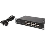 Digitus DN-80115 netværksswitch Ikke administreret Gigabit Ethernet (10/100/1000) 1U Sort Ikke administreret, Gigabit Ethernet (10/100/1000), Stativ-montering, 1U