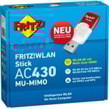 FRITZ! FRITZ!WLAN Stick AC 430 MU-MIMO, Wi-Fi-adapter FRITZ!WLAN Stick AC 430 MU-MIMO, Kabel & trådløs, USB, WLAN, 433 Mbit/s