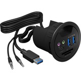 ICY BOX IB-HUB1404A USB 3.2 Gen 1 (3.1 Gen 1) Type-A 5000 Mbit/s Sort, USB hub Sort, USB 3.2 Gen 1 (3.1 Gen 1) Type-A, USB 3.2 Gen 1 (3.1 Gen 1) Type-A, USB 3.2 Gen 1 (3.1 Gen 1) Type-C, MicroSD (TransFlash), SD, 5000 Mbit/s, Sort, Plast