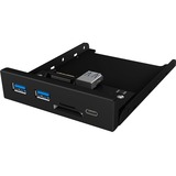 ICY BOX IB-HUB1417-i3 Sort, Frontpanel Sort, Sort, GL3520 ASM1543 GL3224, MicroSD (TransFlash), MicroSDHC, SD, SDHC, 101 mm, 137 mm, 25 mm