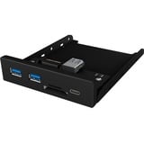 ICY BOX IB-HUB1417-i3 USB 3.2 Gen 1 (3.1 Gen 1) Type-A 5000 Mbit/s Sort, Frontpanel Sort, USB 3.2 Gen 1 (3.1 Gen 1) Type-A, USB 3.2 Gen 1 (3.1 Gen 1) Type-A, USB 3.2 Gen 1 (3.1 Gen 1) Type-C, MicroSD (TransFlash), MicroSDHC, SD, SDHC, 5000 Mbit/s, Sort, Metal