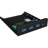 ICY BOX IB-HUB1418-i3 Sort, Frontpanel Sort, Sort, GL3520 ASM1543, 101 mm, 137 mm, 25 mm, 143 g
