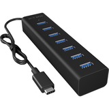 ICY BOX IB-HUB1700-C3 interface hub USB 3.2 Gen 1 (3.1 Gen 1) Type-C 5000 Mbit/s Sort, USB hub Sort, USB 3.2 Gen 1 (3.1 Gen 1) Type-C, USB 3.2 Gen 1 (3.1 Gen 1) Type-A, 5000 Mbit/s, Sort, Aluminium, 0,4 m