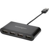 Kensington USB 2.0 4-PORT HUB, USB hub Sort, USB 2.0, USB 2.0, 480 Mbit/s, Sort, macOS 10.6 or above; Windows XP or above, 1 stk