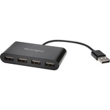 Kensington USB 2.0 4-PORT HUB, USB hub Sort, USB 2.0, USB 2.0, 480 Mbit/s, Sort, macOS 10.6 or above; Windows XP or above, 1 stk