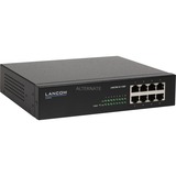 LANCOM GS-1108P Ikke administreret Gigabit Ethernet (10/100/1000) Strøm over Ethernet (PoE) Sort, Switch Sort, Ikke administreret, Gigabit Ethernet (10/100/1000), Fuld duplex, Strøm over Ethernet (PoE), Stativ-montering