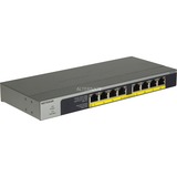 Netgear GS108LP Ikke administreret Gigabit Ethernet (10/100/1000) Strøm over Ethernet (PoE) 1U Sort, Grå, Switch Ikke administreret, Gigabit Ethernet (10/100/1000), Strøm over Ethernet (PoE), Stativ-montering, 1U, Kan monteres på væggen