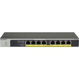 Netgear GS108LP Ikke administreret Gigabit Ethernet (10/100/1000) Strøm over Ethernet (PoE) 1U Sort, Grå, Switch Ikke administreret, Gigabit Ethernet (10/100/1000), Strøm over Ethernet (PoE), Stativ-montering, 1U, Kan monteres på væggen
