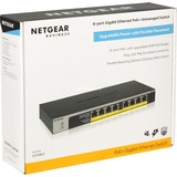 Netgear GS108LP Ikke administreret Gigabit Ethernet (10/100/1000) Strøm over Ethernet (PoE) 1U Sort, Grå, Switch Ikke administreret, Gigabit Ethernet (10/100/1000), Strøm over Ethernet (PoE), Stativ-montering, 1U, Kan monteres på væggen
