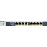 Netgear GS108PP Ikke administreret Gigabit Ethernet (10/100/1000) Strøm over Ethernet (PoE) Sort, Switch Ikke administreret, Gigabit Ethernet (10/100/1000), Fuld duplex, Strøm over Ethernet (PoE), Stativ-montering, Kan monteres på væggen