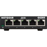 Netgear GS305 Ikke administreret L2 Gigabit Ethernet (10/100/1000) Sort, Switch Sort, Ikke administreret, L2, Gigabit Ethernet (10/100/1000), Kan monteres på væggen