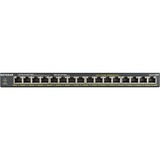 Netgear GS316PP Ikke administreret Gigabit Ethernet (10/100/1000) Strøm over Ethernet (PoE) Sort, Switch Ikke administreret, Gigabit Ethernet (10/100/1000), Fuld duplex, Strøm over Ethernet (PoE), Stativ-montering, Kan monteres på væggen