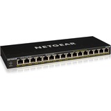 Netgear GS316P Netværksswitche Netgear GS316P, Ikke administreret, Gigabit Ethernet (10/100/1000), Fuld duplex, Strøm over Ethernet (PoE), Stativ-montering, Kan monteres på væggen