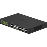 Netgear GS324P Ikke administreret Gigabit Ethernet (10/100/1000) Strøm over Ethernet (PoE) 1U Sort, Switch Ikke administreret, Gigabit Ethernet (10/100/1000), Fuld duplex, Strøm over Ethernet (PoE), Stativ-montering, 1U