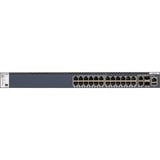 Netgear M4300-28G Administreret L3 Gigabit Ethernet (10/100/1000) 1U Sort, Switch Administreret, L3, Gigabit Ethernet (10/100/1000), Stativ-montering, 1U