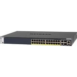 Netgear M4300-28G-PoE+ Administreret L2/L3/L4 10G Ethernet (100/1000/10000) Strøm over Ethernet (PoE) 1U Sort, Switch Administreret, L2/L3/L4, 10G Ethernet (100/1000/10000), Strøm over Ethernet (PoE), Stativ-montering, 1U