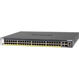 Netgear M4300-52G-PoE+ 1000W PSU Administreret L2/L3/L4 Gigabit Ethernet (10/100/1000) Strøm over Ethernet (PoE) 1U Sort, Switch Administreret, L2/L3/L4, Gigabit Ethernet (10/100/1000), Strøm over Ethernet (PoE), Stativ-montering, 1U