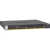 Netgear M4300-52G-PoE+ 550W PSU Administreret L2/L3/L4 Gigabit Ethernet (10/100/1000) Strøm over Ethernet (PoE) 1U Sort, Switch Administreret, L2/L3/L4, Gigabit Ethernet (10/100/1000), Strøm over Ethernet (PoE), Stativ-montering, 1U