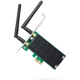 TP-Link Archer T4E Intern WLAN 867 Mbit/s, Wi-Fi-adapter Intern, Trådløs, PCI Express, WLAN, 867 Mbit/s, Sort, Grøn