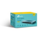 TP-Link LS108G netværksswitch Ikke administreret Gigabit Ethernet (10/100/1000) Blå Blå, Ikke administreret, Gigabit Ethernet (10/100/1000)