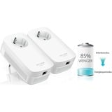 TP-Link TL-PA8010P KIT Power Line netværksadapter 1300 Mbit/s Ethernet LAN Hvid 2 stk, PowerLAN Hvid, 1300 Mbit/s, IEEE 802.3, IEEE 802.3ab, IEEE 802.3u, Type E / F, Gigabit Ethernet, 10,100,1000 Mbit/s, 10BASE-T, 100BASE-TX, 1000BASE-T