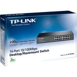 TP-Link TL-SF1016DS netværksswitch Ikke administreret Fast Ethernet (10/100) Sort Sort, Ikke administreret, Fast Ethernet (10/100), Stativ-montering