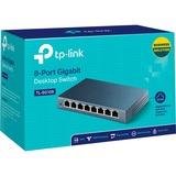 TP-Link TL-SG108 netværksswitch Ikke administreret L2 Gigabit Ethernet (10/100/1000) Sort grå, Ikke administreret, L2, Gigabit Ethernet (10/100/1000), Fuld duplex, Kan monteres på væggen
