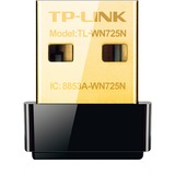 TP-Link TL-WN725N WLAN 150 Mbit/s, Wi-Fi-adapter Sort, Trådløs, USB, WLAN, Wi-Fi 4 (802.11n), 150 Mbit/s, Sort, Detail