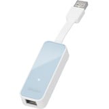TP-Link UE200 netværkskort Ethernet 100 Mbit/s Hvid, Ledningsført, USB, Ethernet, 100 Mbit/s, Blå, Hvid