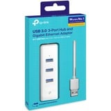 TP-Link UE330 dockingstation Ledningsført USB 3.2 Gen 1 (3.1 Gen 1) Type-A Hvid, USB hub Hvid, Ledningsført, USB 3.2 Gen 1 (3.1 Gen 1) Type-A, 10,100,1000 Mbit/s, Hvid, RJ-45, USB 3.2 Gen 1 (3.1 Gen 1) Type-A, USB